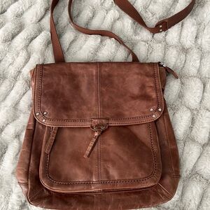 Brown Leather Convertible Bag - Crossbody and Backpack - The Sak